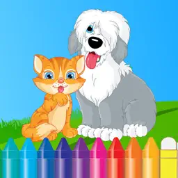 狗和猫的图画书 - 动物绘画为孩子们免费游戏