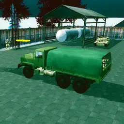 陆军重型卡车运输货物-雪驾驶 3D